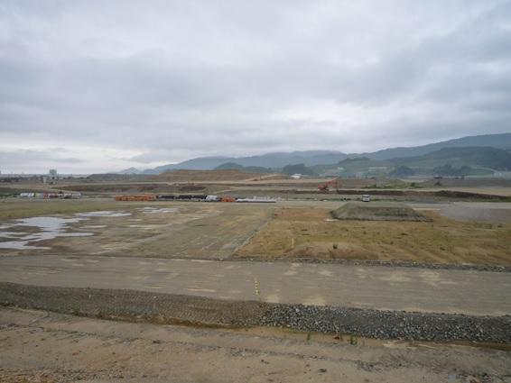 Large area of land elevated high above sea level in Rikuzentakata